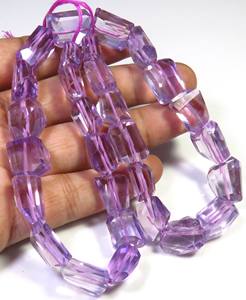 ลูกปัดพลอยสีม่วงขนาด15-17มม. ลูกปัดพลอยสีม่วงแบบเหลี่ยมเพชรพลอยยาว12-17มม. ขายส่ง - Product Image 5