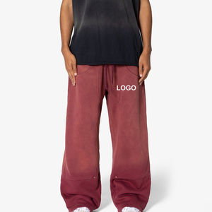 Pantalons de survêtement en molleton pour homme, taille plus, imprimés sur mesure, poids moyen, 100% coton, décontractés, surdimensionnés, anti-boulochage - Product Image 1