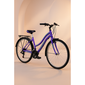 Dorello City Bike 2650 Modèle avec Purple 26 Rim Garde-boue Panier à bagages Dorello Purple Bike - Product Image 1