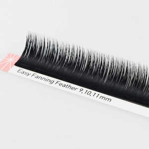 Cils Easy Fanning (Pluma) 0.07 en fibres PBT coréennes préfabriquées, volume intense 6D, modèles CC LC DD CD, courbure 25mm, disponibles en mélange - Product Image 6