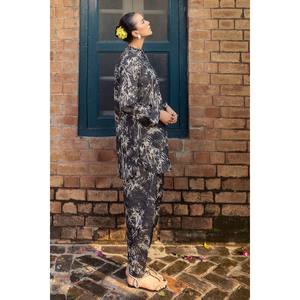 Conjunto de Traje de 2 Piezas para Mujer, Estampado con Rayas Zari, Jacquard, 100% Poliéster, Transpirable, SPT-52002 - Product Image 6