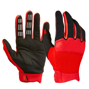Guantes de carreras de diseñador para jóvenes Motocross Bikers Sublimación de dedo completo en rojo y negro Venta al por mayor Equipo deportivo unisex - Product Image 1
