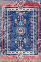 Tapis Emirgan personnalisé vintage à motif floral en chenille, anti-bactérien, résistant aux taches, imprimé numériquement, adapté aux animaux domestiques, lavable, pour petits espaces