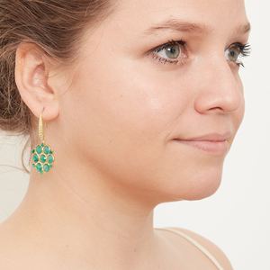 El más nuevo diseño muy alta calidad hermosa piedra preciosa Esmeralda pendiente 925 mujeres de plata esterlina a precio asequible para mujeres - Product Image 3
