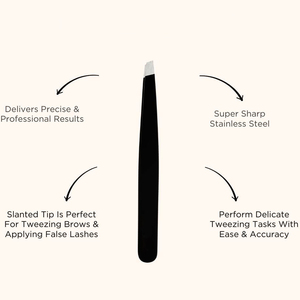 Pinzas para Cejas con Punta Inclinada de Acero Inoxidable para un Estilizado Detallado y una Depilación Versátil - Product Image 5