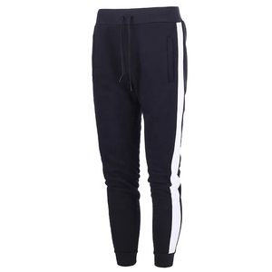 Pantalones de chándal rectos de cintura alta para hombre, pantalones de chándal informales, ropa deportiva de lona con rayas laterales, tela no tejida, deportes de Fitness - Product Image 2