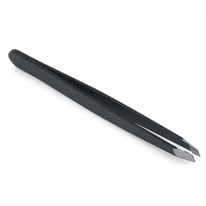 Pince à épiler professionnelle en acier inoxydable à pointe inclinée, couleur noire, personnalisable, pour sourcils, outils de maquillage et d'épilation, 1 pièce - Product Image 1