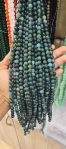 ลูกปัดมอสอาเกตธรรมชาติแบบเส้น ขัดเงา ลูกปัดคริสตัลอัญมณีสีเขียว อาเกตสีเขียว ขายส่งจำนวนมาก - Product Image 3