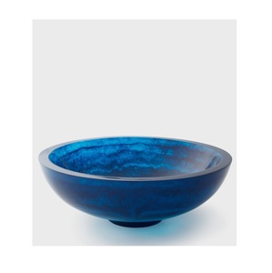 Bol décoratif en résine fabriqué à la main surface lisse et brillante design moderne idéal pour centre de table à manger ou décor de salon - Product Image 5