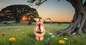 Pichet à eau en métal martelé en cuivre d'une capacité de 70 onces liquides, parfait pour les anniversaires, les mariages, la fête des mères, le cadeau de la fête des pères - Product Image 3