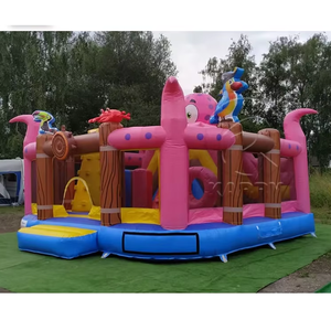 Pink Pirate Ship Combo Inflatable Bouncy Castle Children Outdoor Playground Octopus <b>Trampoline</b> Durable PVC - Product Image 4