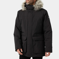 Premium Kalite Uzun Kürk Detaylı Erkek Parka Mont, Özelleştirilmiş Logo, Düz Renk, Sokak Modası
