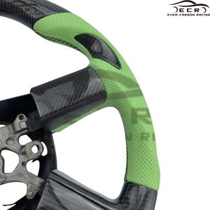 Volant en cuir perforé vert en fibre de carbone ECR Best Selling de Ever-Carbon Racing pour <span class=keywords><strong>Chrysler</strong></span> <span class=keywords><strong>300c</strong></span> - Product Image 3
