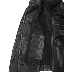 Veste en cuir Cafe Racer pour femmes, cuir d'agneau véritable, veste de moto élégante, vêtements de moto haut de gamme et décontractés - Product Image 4