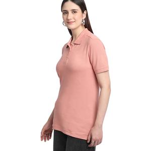 Polo en piqué de coton personnalisé pour femme, manches courtes, coupe ajustée, décontracté, pour le golf, couleur unie, modèle vierge, vente en gros - Product Image 3