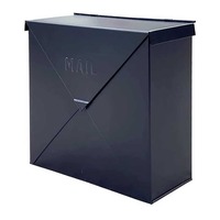 Boîte aux lettres murale en métal étanche 10x10x4 pouces, noire, thermolaquée, style Chicago, pour journaux et courrier, couleur personnalisable