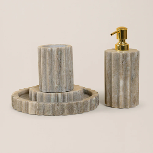 Juego de Baño de Mármol Clásico de Gran Calidad a un Precio Razonable, Accesorios de Lavabo Atemporales, Dispensador de Jabón con Bandeja - Product Image 4