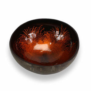 Bols en coquille de noix de coco laqués, magnifique motif de feux d'artifice, bols décorés à la main en laque, prix le plus bas - Product Image 1