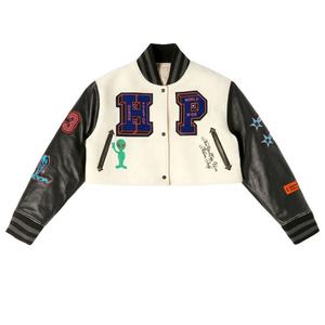 OEM Haute Qualité Chenille Broderie Hommes Collège Personnalisé Baseball Bomber Letterman Crop Applique Jersey Boxy Fit Hiver Stand - Product Image 6