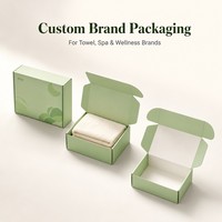 Boîte cadeau en carton ondulé personnalisée avec logo, emballage mat de luxe en gros pour ensemble de serviettes de bain et textiles de maison
