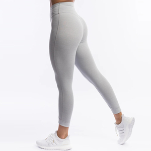 Legging de Yoga taille haute pour femmes, personnalisé, gris, Spandex, Polyester, séchage rapide - Product Image 4