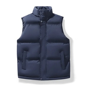 Manteau d'hiver polyvalent en coton pour hommes, couleur solide, chaud, élégant, gilet d'épaule sans manches, veste en coton rembourrée pour - Product Image 4