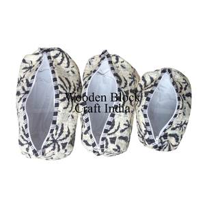 Nouvel ensemble de 3 trousses de toilette en tissu matelassé à imprimé palmier élégant, durable, organiseur de voyage, trousses de maquillage pour femmes - Product Image 4