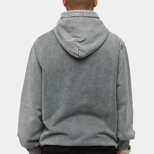 OEM venta al por mayor personalizado ácido lavado pulóver Tye Die Sudadera con capucha 100% algodón de gran tamaño francés Terry liso teñido para los hombres en otoño - Product Image 2