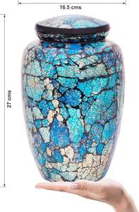 ACUBE INDUSTRIES Urna Funeraria de Aluminio de 200 Libras con Diseño Art Déco para Mesa, Duradera, para Cremación de Adultos, con Bolsa de Terciopelo para Cenizas Humanas y Tierra - Product Image 2