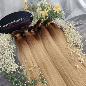 2025 meilleure vente 100% extensions humaines vierges crues vietnamiennes haute qualité pointe plate pleine cuticule Super Double dessiné en gros - Product Image 1