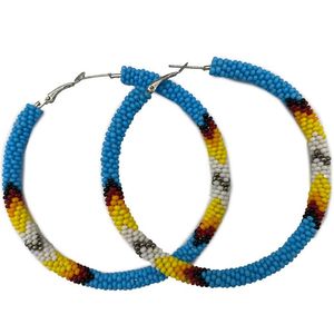 Boucles d'oreilles anneau perlé de perles de rocaille faites à la main en gros pour une partie et un usage quotidien Boucles d'oreilles élégantes en perles de conception personnalisée - Product Image 4