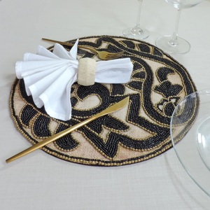 Wholesale Factory Price Glass <b>Beaded</b> <b>Placemats</b> Designer Decorative <b>Beaded</b> <b>Placemats</b> For Farmhouse At Whole Sale Price - Product Image 2