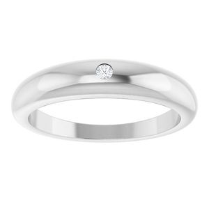 Stuller Petite <b>Dome</b> Diamond Engagement <b>Ring</b> 124572:105P PL Wedding Bands with Bezel & Invisible Setting - Product Image 3