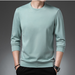 Sudadera con capucha de viaje de negocios con diseño de logotipo personalizado OEM, Jersey recto de manga larga para hombre de treinta años, sudadera de punto sólido - Product Image 3