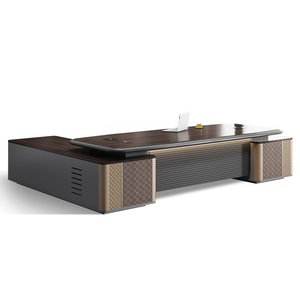 Modern Wood Executive Office <b>Desk</b> Eco Friendly Extendable Commercial Computer <b>Workstation</b> Boss CEO Table Easy Assembly - Product Image 6