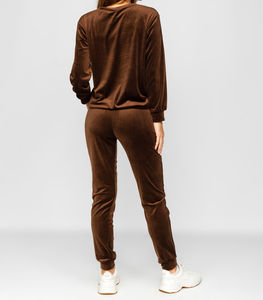 Women's Solid Above Knee Cropped Velvet Tracksuit <b>Velour</b> 2 Piece Zip <b>Hoodie</b> Flare Jogger Pants Tracksuit Matching Set - Product Image 3