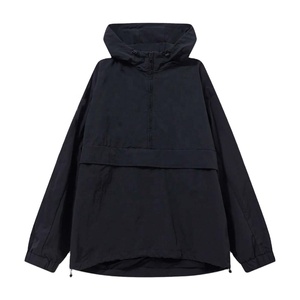 Veste coupe-vent à capuche mi-zippée décontractée d'été à la mode personnalisée pour hommes Veste d'extérieur - Product Image 6