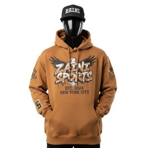 Sudadera con Capucha para Hombre, Tejido de Felpa Cepillada Premium de 320 GSM, Sensación Cálida y Acogedora, Color Marrón, Logotipo Personalizado, Sudaderas Básicas para Hombre - Product Image 1