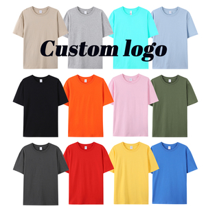 Gran oferta de alta calidad 180 Gsm camiseta personalizada 100 algodón hombres camiseta en blanco logotipo personalizado Color camiseta para hombres DDP envío - Product Image 1
