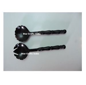 Servidor de Ensalada de Cuerno de Diseño Moderno, Negro Natural, Hecho en India por SCI Exporter, Accesorios de Cocina, Utensilios de Cocina - Product Image 3