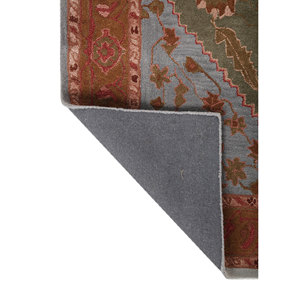 Alfombra de Lana y Viscosa Tejida a Mano Estilo Kasbah, Rectangular, con Medallón Rojo Naranja, para Pasillo, Uso Doméstico - Alfombras Jaipur Modelo Americano Tnq-637(Rmr) - Product Image 5