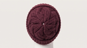 Gorro Unisex de Punto Trenzado Color Granate, Gorro de Invierno de Color Sólido, 100% Acrílico, Estilo Casual para Adultos, Medida por Circunferencia de Cabeza - Product Image 6