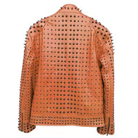 Yeni Punk Koyun Derisi Deri Ceket Erkek Kışlık Vintage Tarz Nefes Alabilen Yüksek Kaliteli OEM Hizmeti Özel Siyah