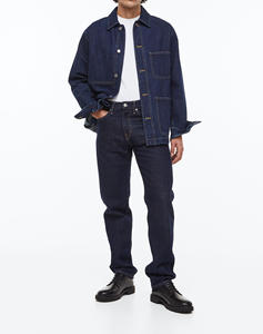 Jeans en denim pour hommes, coupe droite slim, confortables, en coton, personnalisés, délavés, imprimés, style streetwear sport décontracté, pour la fête, OEM/ODM, collection Printemps - Product Image 1