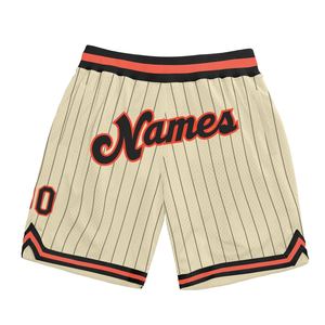 Industrie Direct Engro Ropa deportiva Cómodo Custom Black Pinstripe Black-Orange Pantalones cortos de baloncesto auténticos - Product Image 2