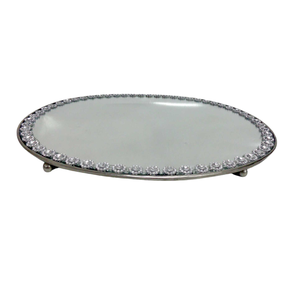 Nueva bandeja decorativa de hierro con forma ovalada, plato y bandeja y cuenco de Color níquel para Hotel y restaurante personalizados - Product Image 1