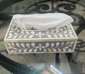 Decoración de mesa de comedor, servilletero con incrustaciones de hueso hecho a mano de alta calidad y caja de pañuelos, mesa cuadrada, superventas para ocasión de boda - Product Image 5