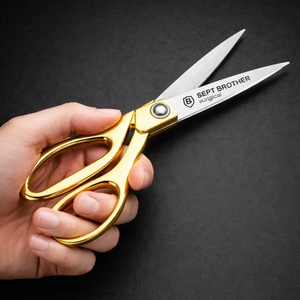 Premium Gold <b>Handle</b> Stainless Steel Scissors | Sharp Durable Professional Cutting <b>Shears</b> for Tailoring & Surgical Use - Product Image 3