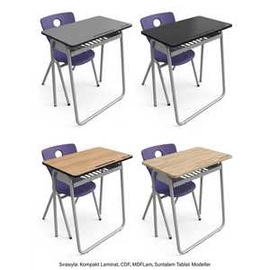 Escritorio Individual para Estudiantes con Patas en U de Alta Calidad, Compacto, con Marco Metálico y Laminado, para Exportación Escolar - Product Image 1