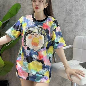 เสื้อยืดผ้าฝ้ายผู้หญิงแบบไม่สมมาตรแบบลำลองสำหรับ2023เสื้อผ้าฝ้ายย้อมสีได้ระบายอากาศได้ดีผลิตจากเวียดนาม - Product Image 6